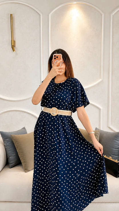 Navy Polka Dot